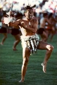 Māori man during opening ceremony of Commonwealth Games