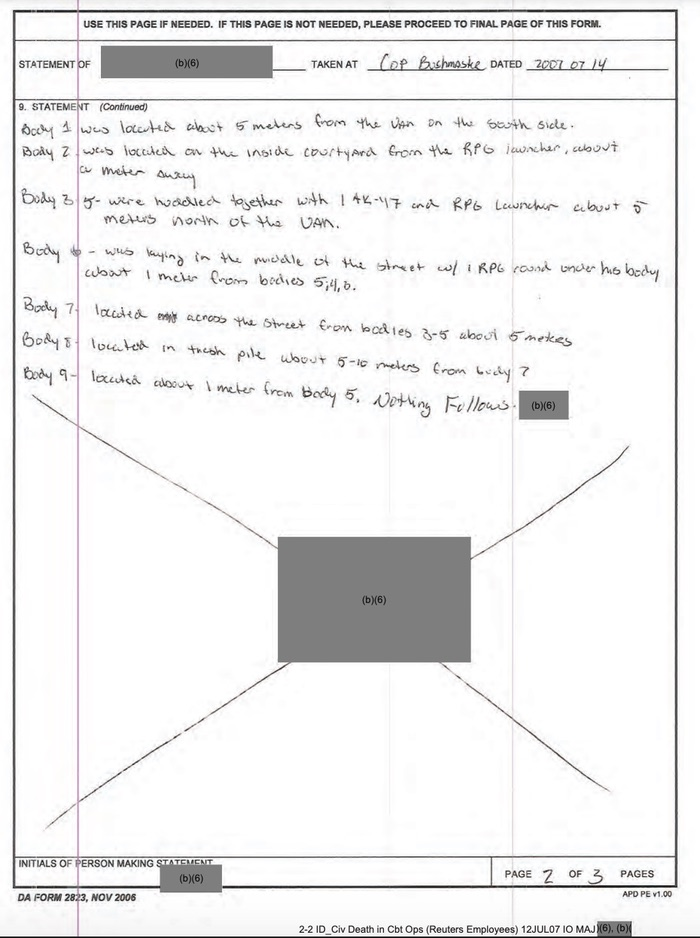 Exhibit N – Sworn Statement of 1LT Platoon Leader, B/2-16 IN).