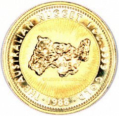 1988 Australian gold nugget coin