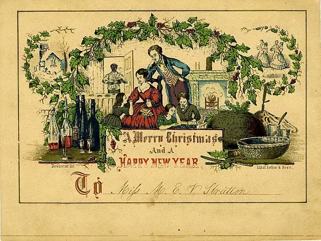 American Christmas card, 1850