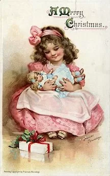 Frances Brundage illustrated Christmas card, circa 1910