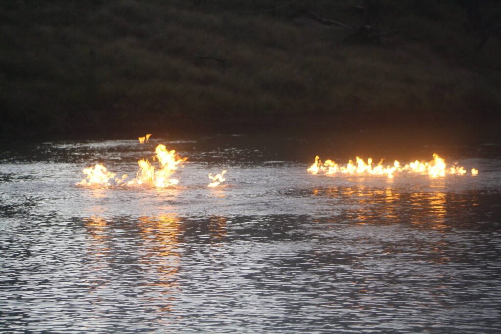 Condamine River alight. Photo: John Jenkyns