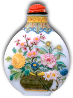 This rare enameled and carved Imperial snuff bottle sold for an amazing $134,500 at an eBay auction