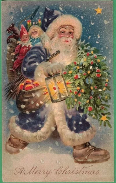 An early 20th Century "Hold To Light" Christmas Card