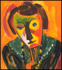 "Portrait of Emy" by Karl Schmidt-Rottluff, 1919