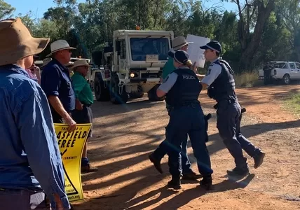 Police and farmers