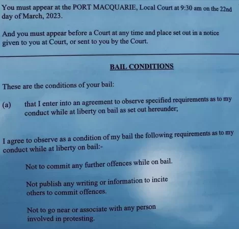 Strict bail conditions
