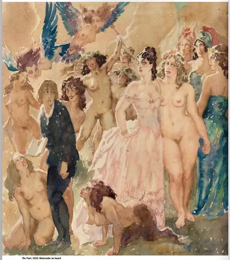 The Poet, 1933, Norman Lindsay, watercolour on board