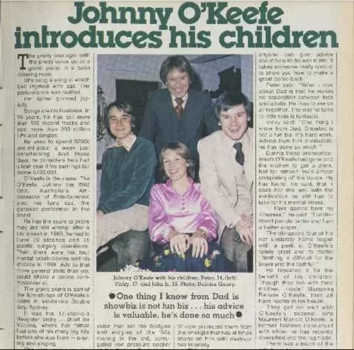 Johnny O'Keefe introduces his children
