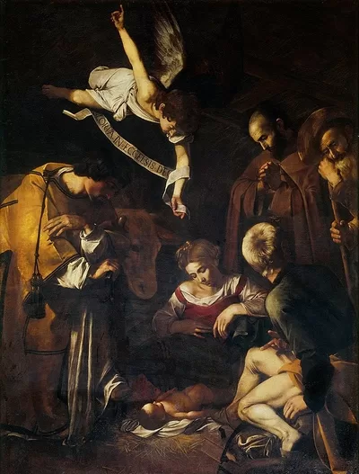 Caravaggio’s Nativity with San Lorenzo and San Francesco