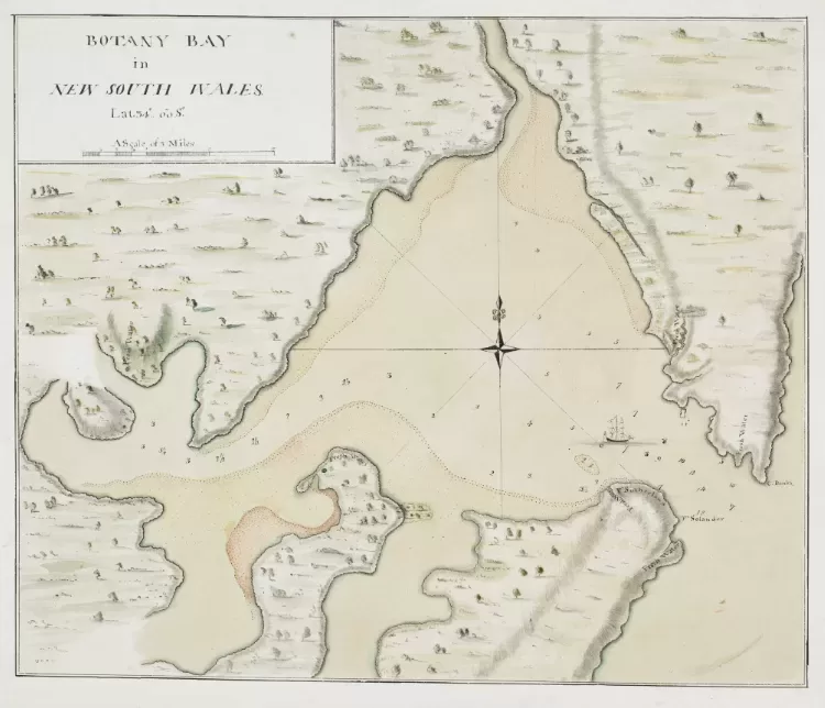 Captain James Cook's map of Botany Bay, New South Wales