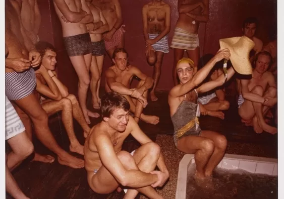 Men at Ken’s Karate Klub, Kensington in 1977. William Yang.