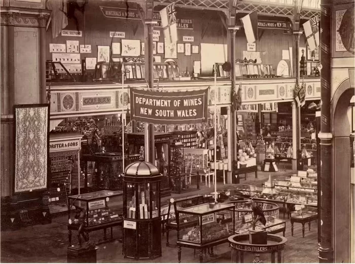 The prominent mining displays inside the Garden Palace, 1879. Collection of the Museum of Applied Arts and Sciences, Sydney