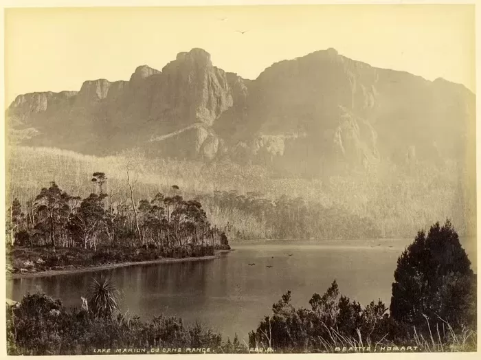 John Beattie, Lake Marion, Du Cane Range (Tasmania), 1890s. Albumen print. The Richard Ledgar Collection of Photographs, 1858–1910, National Library of Australia, Canberra. National Library of Australia