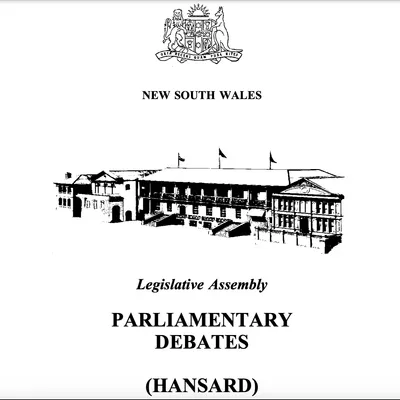 NSW Parliament Hansard, Legislative Assembly