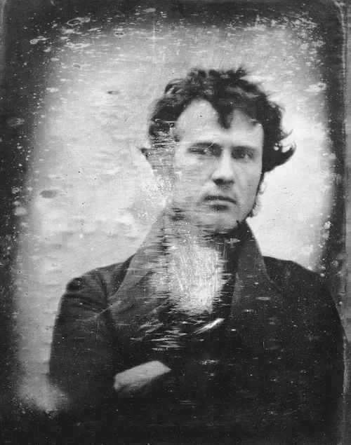 The first selfie. Self-portrait daguerreotype made by Robert Cornelius