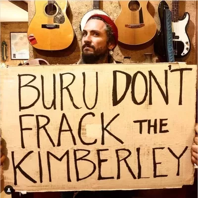 John Butler protesting against Buru Energy fracking the Kimberley