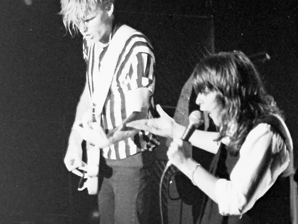 Chrissie Amphlett sings during a performance by Divinyls at Selinas, Coogee Bay © 1983 Mark Anning photo