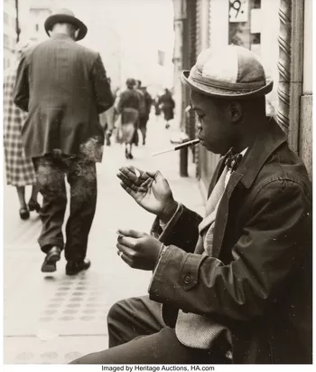 Vivian Maier, Smoking in the Street, circa 1950s