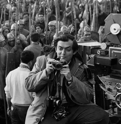 Stanley Kubrick on the set of Spartacus