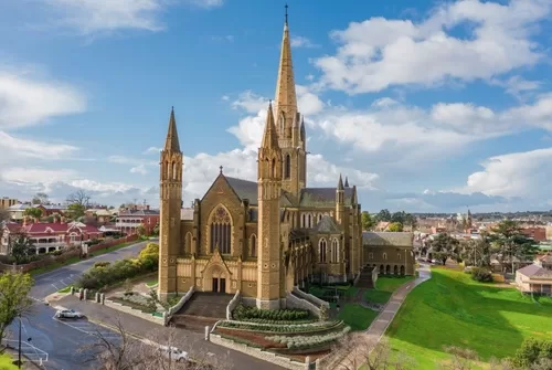 aerial photo Sacred Heart Cathedral, Bendigo