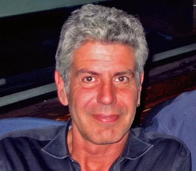 Anthony Bourdain being interviewed in the WNYC radio studio 2006-06-21