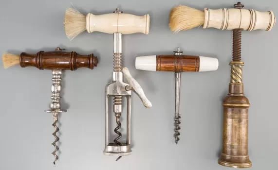 Four Bone (bovine), Wood, Bronze, and Steel Corkscrews, late 19th-early 20th century sold at auction in 2017 for $1,125.00