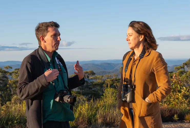 Stuart Blanch, WWF, and Dr Sophie Scamps in Bulga Forest