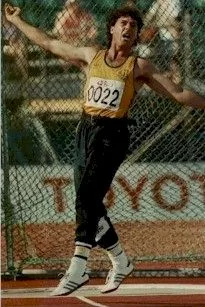 Sean Carlin winning the gold medal in Hammer Throw