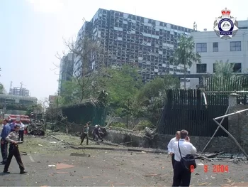 Jakarta Embassy Bombing damage to buildings