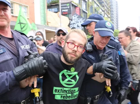 Police arresting protestor © 2019 Mark Anning photo