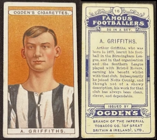 Cigarettecard008 - 1EarthMedia 1908 Ogden's Ltd. Famous Footballers - A. Griffiths